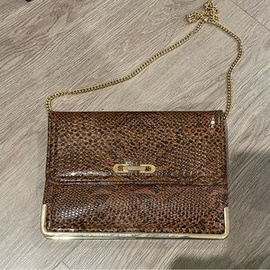 Brown faux snake fashion purse
